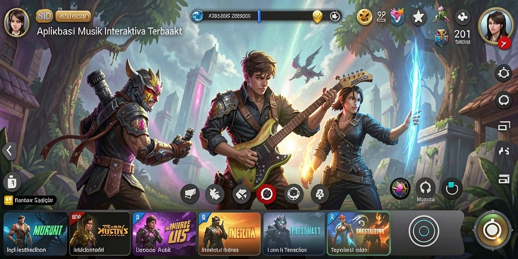 Screenshot menampilkan gameplay 8ID dengan musik interaktif.
