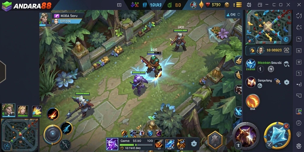 Tampilan gameplay ANDARA88 yang seru dan menegangkan di arena pertempuran.