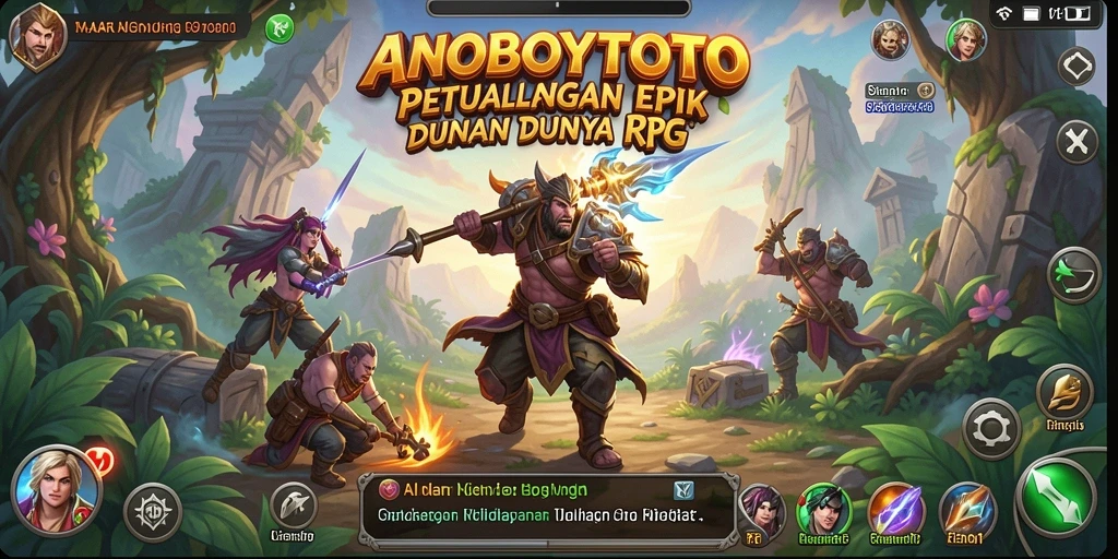 Screenshot utama ANOBOYTOTO menampilkan aksi pertarungan di dunia RPG yang menawan.