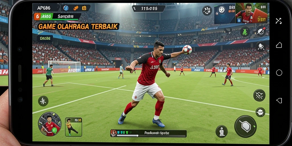 Tampilan menarik dari gameplay AP686 yang menggambarkan aksi olahraga.