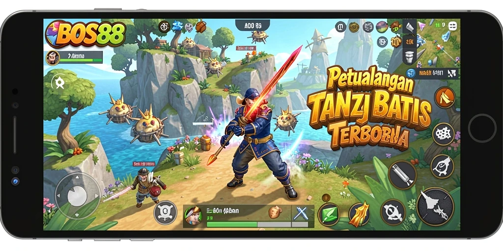 Screenshot gameplay BOS88 yang menunjukkan eksplorasi di dunia terbuka.