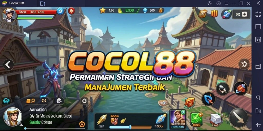 Screenshot gameplay menunjukkan strategi dan pembangunan dalam COCOL88.