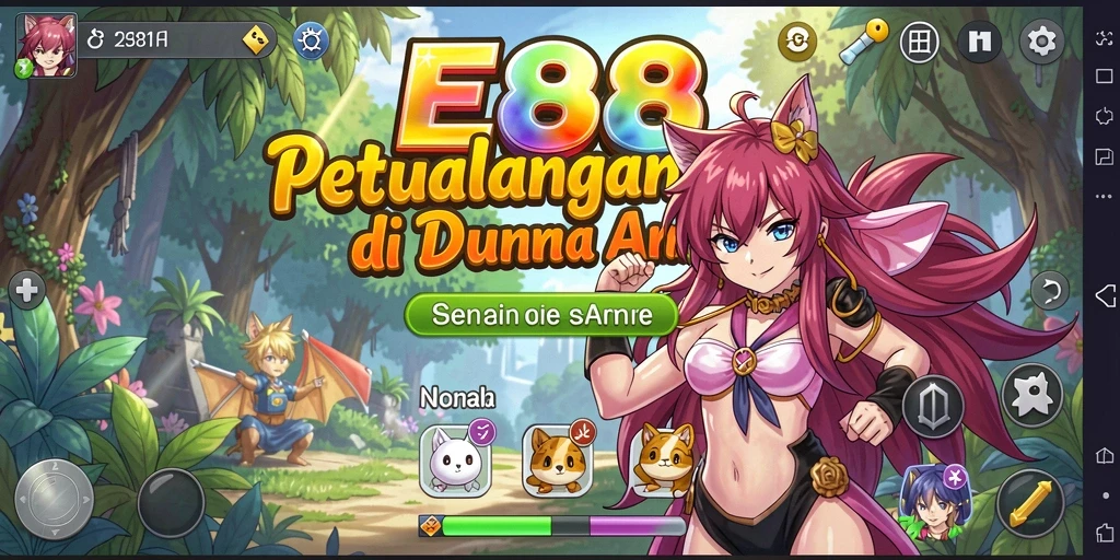 Screenshot gameplay E88 menampilkan karakter beraksi dalam pertempuran seru.