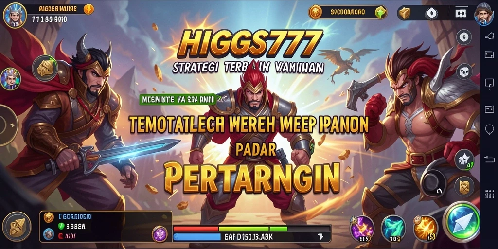 Tampilan dinamis dari gameplay HIGGS777 yang menantang strategi.