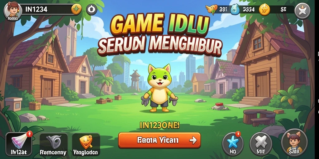 Screenshot gameplay yang menunjukkan kemajuan karakter dalam IN1234.