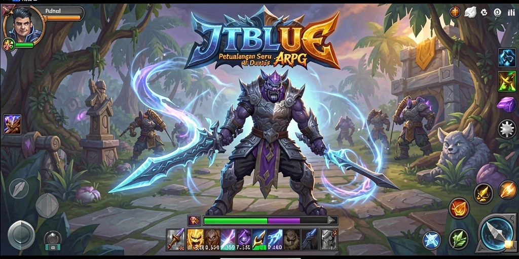Gameplay seru JTBLUE dengan pertarungan ARPG yang intens.