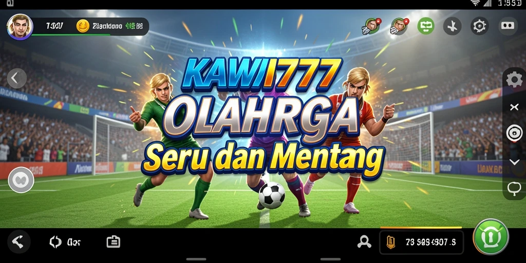 Screenshot gameplay KAWI777 dengan tampilan seru pertandingan olahraga.