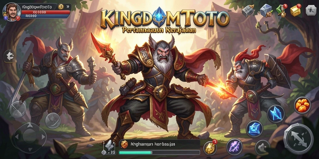 Tangkapan layar KINGDOMTOTO menampilkan aksi pertahanan menara yang seru.