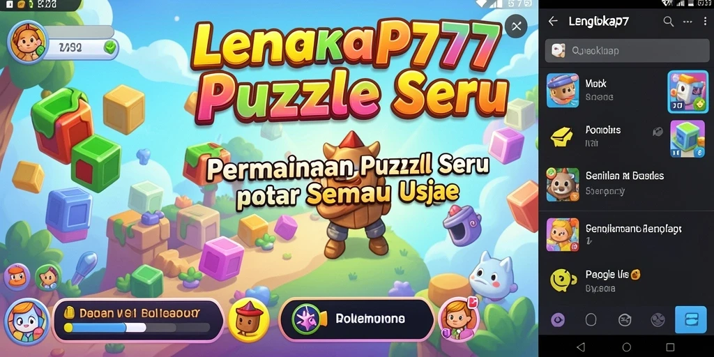 Tampilan gameplay Puzzle yang menyenangkan dan menarik di LENGKAP777.