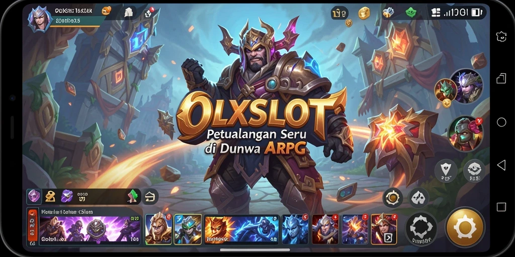Tampilan utama gameplay OLXSLOT dengan pertarungan yang seru dan karakter berwarna-warni.