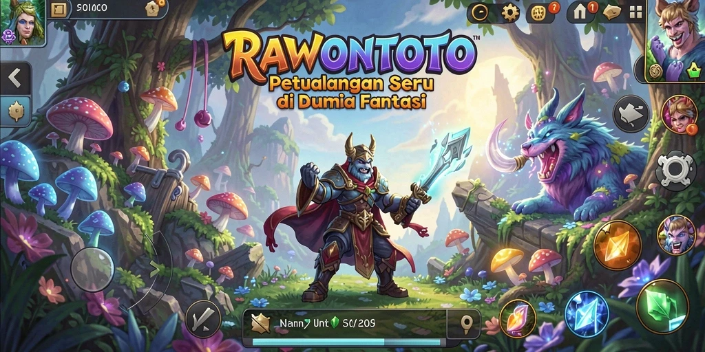 Tampilan gameplay RAWONTOTO yang menampilkan petualangan mendebarkan.