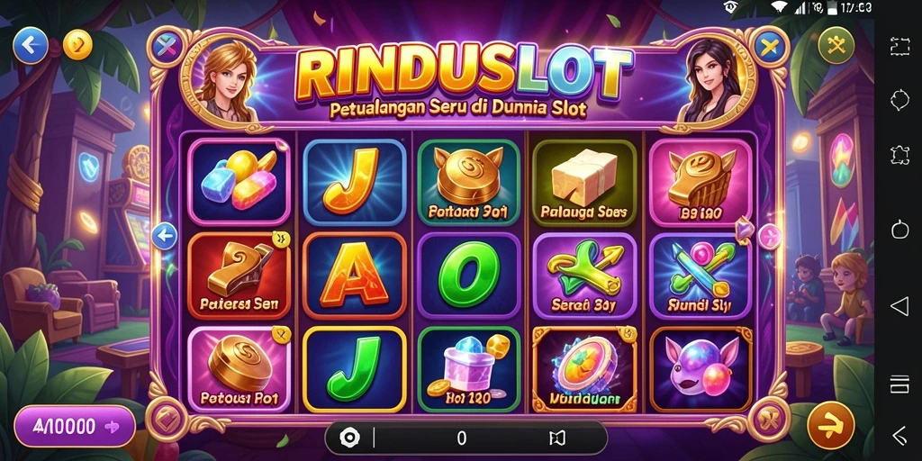 Tampilan gameplay RINDUSLOT dengan petualangan seru dan menantang.