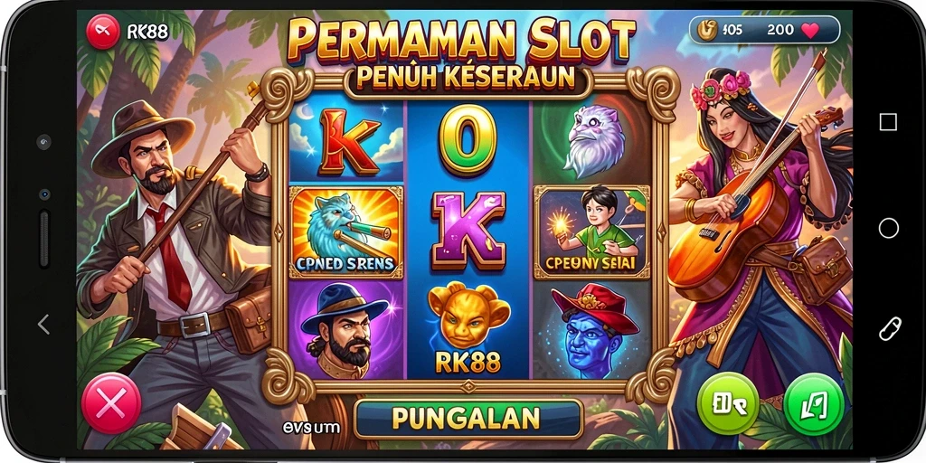 Tampilan keren gameplay RK88 dengan beragam slot yang menarik.