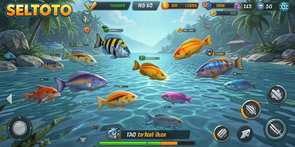 Tampilan gameplay SELTOTO dengan aksi seru tembak ikan.