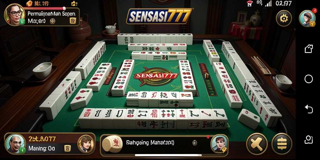 Tampilan pusat permainan Mahjong yang menantang dan menarik.