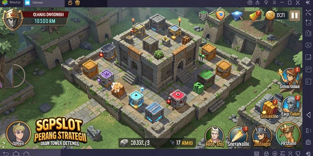 Tangkapan layar gameplay menampilkan strategi Tower Defense yang dinamis.