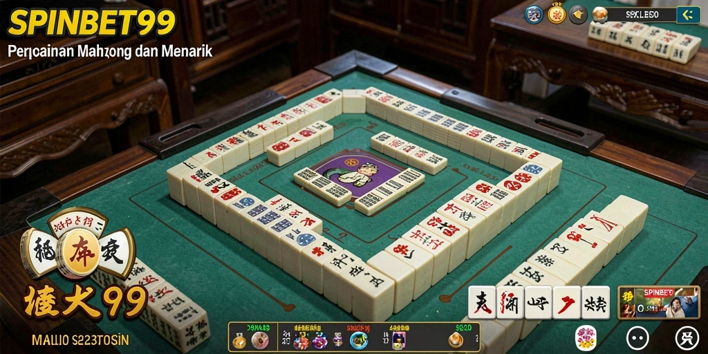 Screenshot permainan Mahjong SPINBET99 dengan tampilan yang menarik.