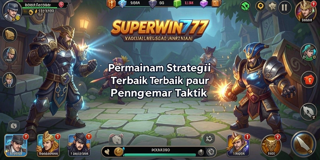 Tangkapan layar gameplay SUPERWIN777 menampilkan aksi strategis yang intens dan interaksi antar pemain.