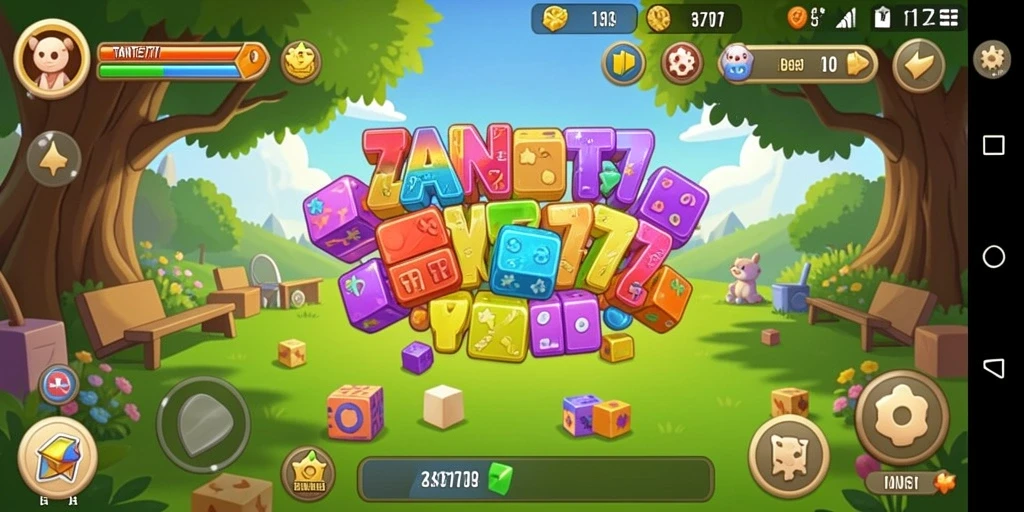 Tampilan gameplay TANTE777 yang mengasah otak dengan berbagai teka-teki menarik.