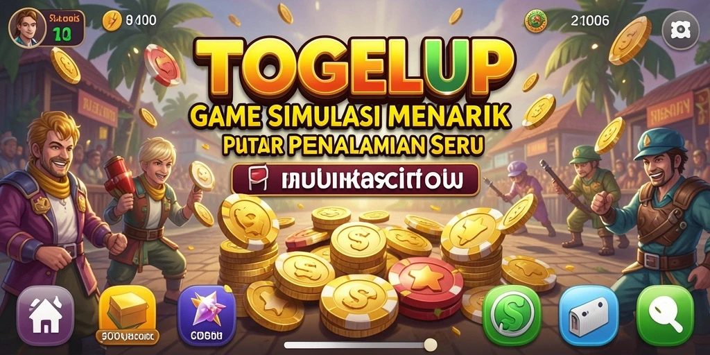 Screenshot utama TOGELUP menampilkan gameplay simulasi yang mendebarkan.