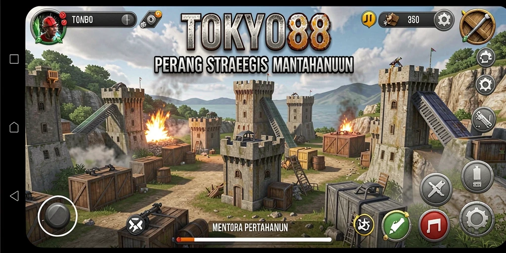 Tampilan gameplay menara pertahanan yang mendebarkan dari TOKYO88.