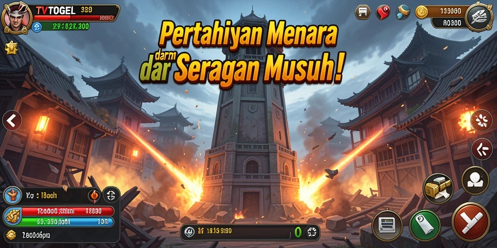 Tampilan menarik dari gameplay Tower Defense di TVTOGEL.